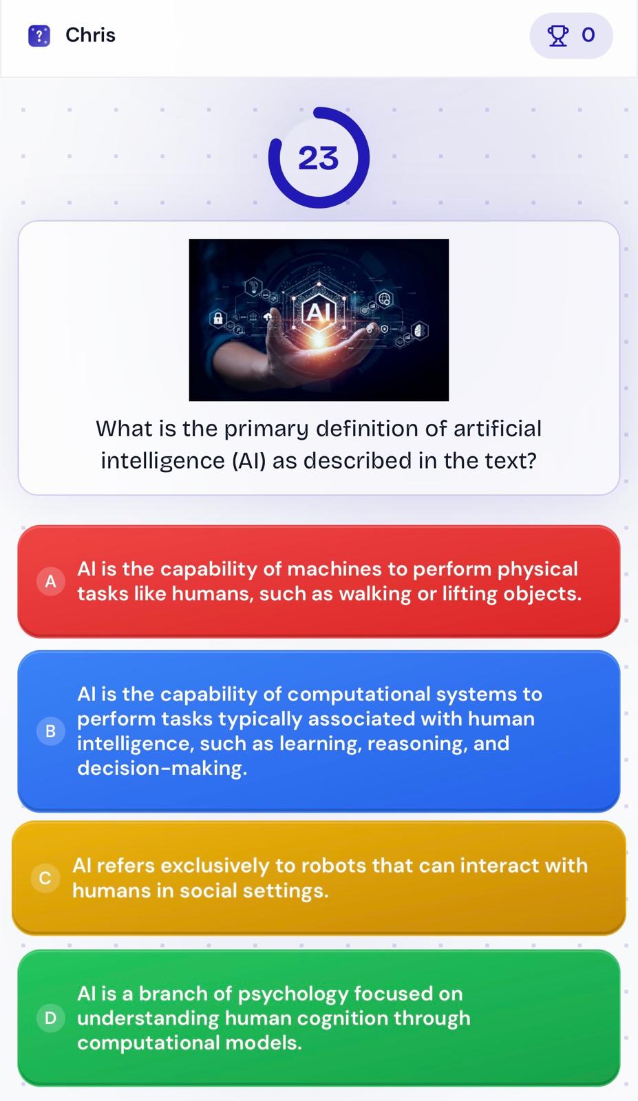 Live-Quiz Screenshot